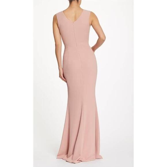 Dress The Population Pink Blush Mermaid Gown Dress Sandra Thigh-High Side Slit L - Picture 2 of 7